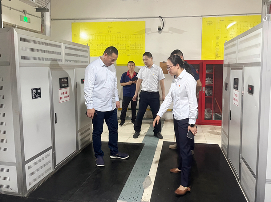 图2：集团党委副书记、总经理孙瑞云督导建设大厦变配电室安全